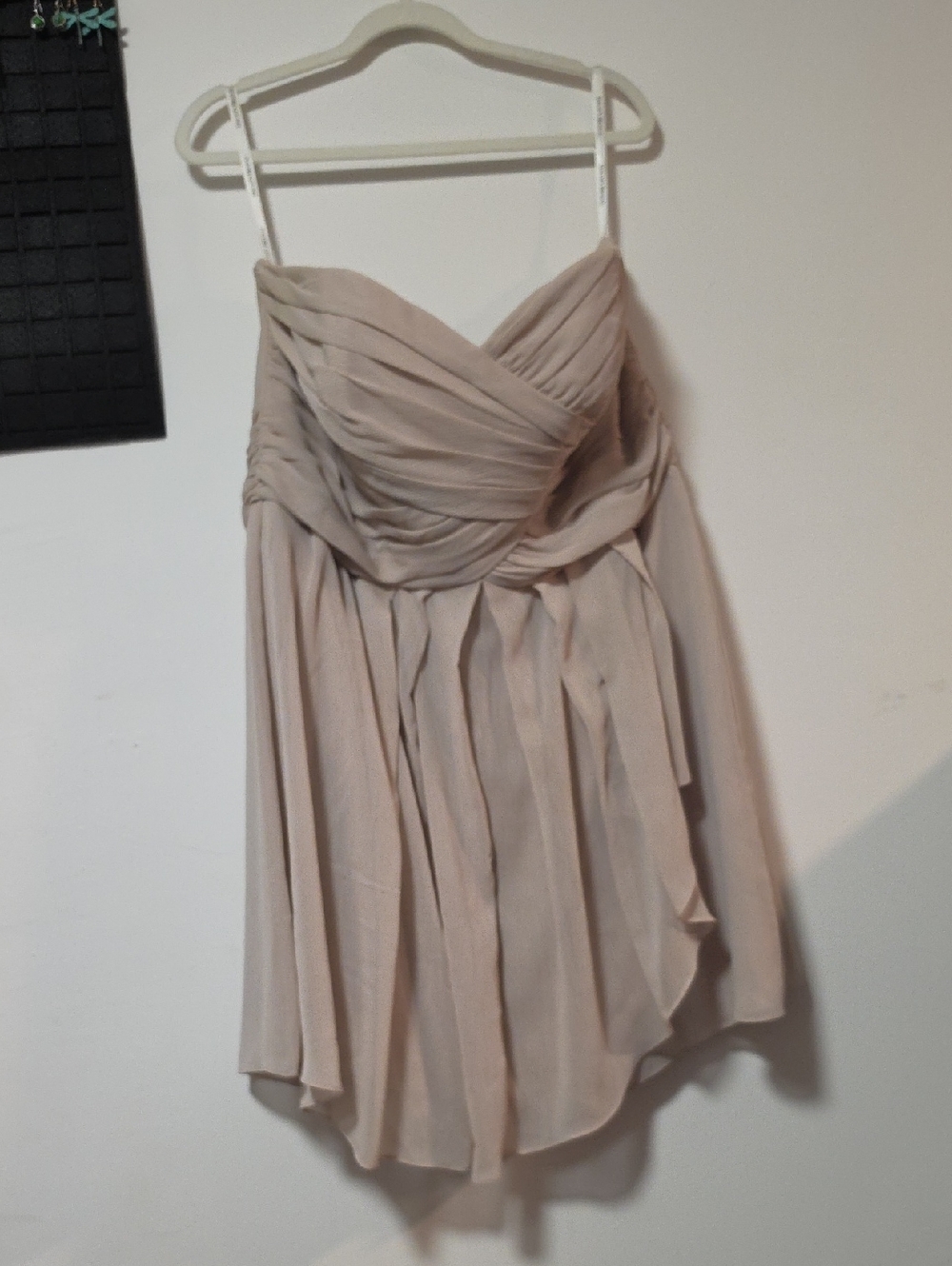 20, Plus Size, Strapless Chiffon Wedding/prom/formal Dress in Light Beige